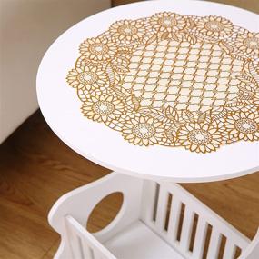 img 1 attached to 🔲 Minxue Small End Tables: Stylish White Side Table & Round Coffee Table for Living Room - C Shape Design