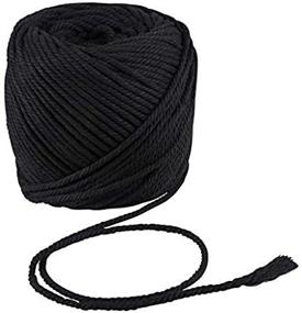 img 3 attached to 🧶 Premium Macrame Cord: Black 4mm X 120m String by Kisslife - Natural Cotton Soft Rope for Crocheting, Dream Catcher, DIY Crafts, and Plant Hangers