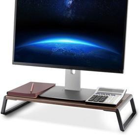 img 4 attached to 🖥️ Upergo Monitor Stand Riser - Ergonomic Desktop Computer Riser with Aluminum Feet | Suitable for Laptops, Printers, PCs, Small TVs | Keyboard Storage | Monitor Riser Desk Organizer for Home & Office