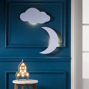 img 1 attached to 🌥️ Lights4fun Cloud Silhouette Night Light: Remote Controlled LED Wall Lamp for Bedroom Ambiance