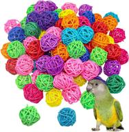 🐦 vuaohiy bird toy rattan balls parrot wicker ball - fun chew toys for parakeet, budgie, cockatoo - colorful bird cage bite toy - diy party & wedding decoration - 30mm multi-colored logo