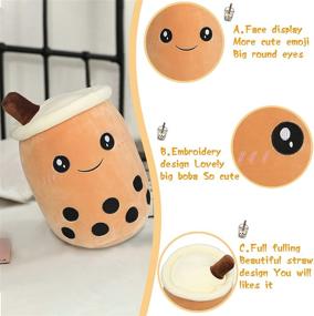 img 2 attached to 🧸 Kawaii Bubble Milk Tea Plush Pillow - 14 Inch Cute Boba Tea Stuffed Toy, Super Soft Anime Room Decor Toy, Ideal Gift for Girls and Kids