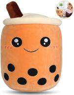 🧸 kawaii bubble milk tea plush pillow - 14 inch cute boba tea stuffed toy, super soft anime room decor toy, ideal gift for girls and kids logo