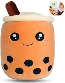 img 4 attached to 🧸 Kawaii Bubble Milk Tea Plush Pillow - 14 Inch Cute Boba Tea Stuffed Toy, Super Soft Anime Room Decor Toy, Ideal Gift for Girls and Kids