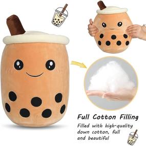 img 1 attached to 🧸 Kawaii Bubble Milk Tea Plush Pillow - 14 Inch Cute Boba Tea Stuffed Toy, Super Soft Anime Room Decor Toy, Ideal Gift for Girls and Kids