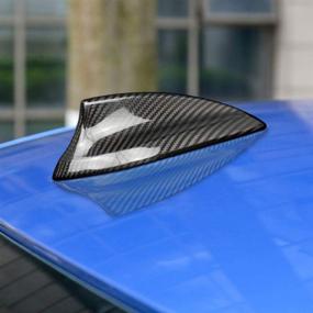 img 1 attached to Enhance Your BMW's Style and Signal with AIRSPEED Carbon Fiber Car Shark Fin Antenna Cover (Black)