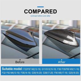 img 2 attached to Enhance Your BMW's Style and Signal with AIRSPEED Carbon Fiber Car Shark Fin Antenna Cover (Black)