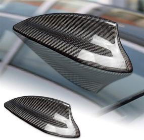 img 4 attached to Enhance Your BMW's Style and Signal with AIRSPEED Carbon Fiber Car Shark Fin Antenna Cover (Black)