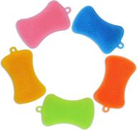 🧽 reusable 5 pack pe dish scrubber set: non-stick double sided dish sponges for effective home kitchen cleaning logo