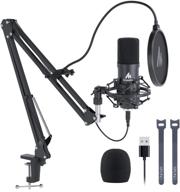 🎤 maono au-a04 usb microphone: professional 192khz/24bit pc podcast cardioid metal mic for recording, gaming, singing, youtube logo
