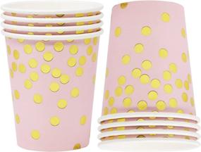 img 1 attached to 🎉 Pink and Gold Dot Party Supplies Set- 50 Guests | Metallic Foil Dots on Pink | Elegant Disposable Dinnerware for Baby Shower, Birthday and More!