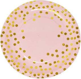 img 2 attached to 🎉 Pink and Gold Dot Party Supplies Set- 50 Guests | Metallic Foil Dots on Pink | Elegant Disposable Dinnerware for Baby Shower, Birthday and More!