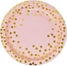 img 3 attached to 🎉 Pink and Gold Dot Party Supplies Set- 50 Guests | Metallic Foil Dots on Pink | Elegant Disposable Dinnerware for Baby Shower, Birthday and More!