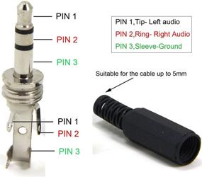 img 1 attached to 💻 4-Pack Ancable TRS Male Plug 2.5mm Solder Type DIY Audio Cable Connector for Repairing Headphones and Headsets - Stereo 3 Pole