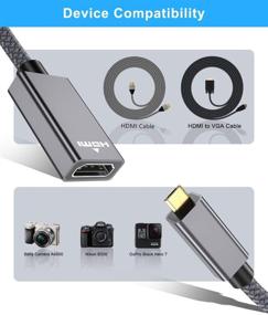 img 1 attached to Адаптер кабеля Micro HDMI Male to HDMI Female - 4K / 60 Гц, 0.67 фута, высокоскоростной тип D 🔌 HDMI 2.0 соединитель для Raspberry Pi 4, GoPro Black Hero 7, Sony A6000 A6300, Nikon B500 и других.