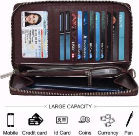 img 3 attached to 👛 RFID Blocking Wristlet Women's Handbags & Wallets - Estalon Leather Wallet