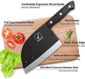 img 3 attached to 🔪 Imarku 7 Inch Serbian Chefs Butcher Knife: High Carbon Stainless Steel Cleaver for Effortless Meat, Vegetable, and Bone Cutting