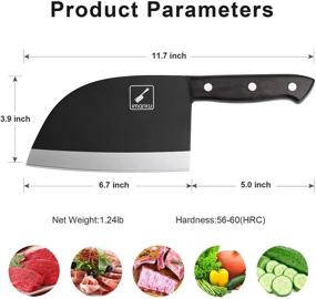 img 2 attached to 🔪 Imarku 7 Inch Serbian Chefs Butcher Knife: High Carbon Stainless Steel Cleaver for Effortless Meat, Vegetable, and Bone Cutting