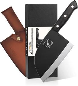 img 4 attached to 🔪 Imarku 7 Inch Serbian Chefs Butcher Knife: High Carbon Stainless Steel Cleaver for Effortless Meat, Vegetable, and Bone Cutting