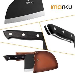 img 1 attached to 🔪 Imarku 7 Inch Serbian Chefs Butcher Knife: High Carbon Stainless Steel Cleaver for Effortless Meat, Vegetable, and Bone Cutting