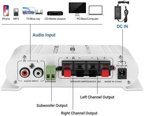 img 1 attached to 🔊 Facmogu ST-838 40В Миницифровой Hi-Fi Усилитель мощности с 2x20W, 2.1CH Усилитель сабвуфера для улучшенного стерео баса, аудиоплеер с 12V 3A адаптер питания, усилительная система для CD MP3 MP4 ПК автомобиль домашний динамик