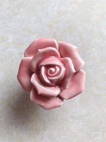 img 1 attached to 🌸 DLD Knobs: Stylish Pink Rose Ceramic Cabinet Knobs - Set of 8 Elegant Cupboard Drawer Pull Handles with Screws