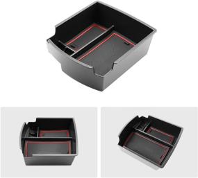 img 2 attached to 🚗 Premium Red Console Organizer Insert Tray for 2018-2022 Kona Car Center Console Armrest Box - Customized Storage Solution