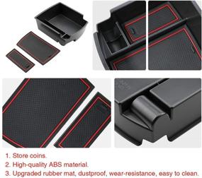 img 1 attached to 🚗 Premium Red Console Organizer Insert Tray for 2018-2022 Kona Car Center Console Armrest Box - Customized Storage Solution