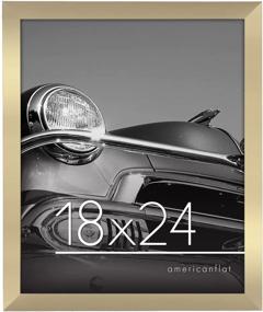 img 4 attached to Gold Americanflat 18x24 Poster Frame with Polished Plexiglass - Horizontal & Vertical Formats, incl. Hanging Hardware