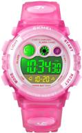 🌈 kid waterproof digital sport watch: multi-function, led luminous, alarm, stopwatch - perfect for boys and girls outdoor activities! logo