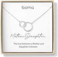 👩 boma sentiments collection: mother & daughter interlocking circles necklace - 18 inches, sterling silver logo