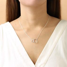 img 3 attached to 👩 Boma Sentiments Collection: Mother & Daughter Interlocking Circles Necklace - 18 Inches, Sterling Silver