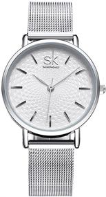 img 4 attached to Браслет-часы для женщин из нержавеющей стали от SK Watches