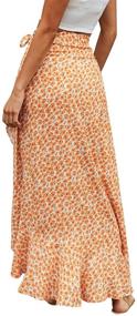 img 3 attached to 🌸 Stunning Boho Floral Wrap Maxi Skirt: Elegant High Waist and Chic Slit Design for Women by BerryGo