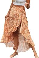 🌸 stunning boho floral wrap maxi skirt: elegant high waist and chic slit design for women by berrygo logo