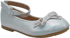img 4 attached to 👯 Sparkling Silver Little Ballet Rhinestone Shoes for Toddler Girls - Flats Edition