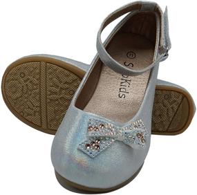 img 3 attached to 👯 Sparkling Silver Little Ballet Rhinestone Shoes for Toddler Girls - Flats Edition