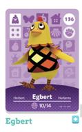 🎮 egbert amiibo card - nintendo animal crossing happy home designer, usa version (#136 out of 200) logo