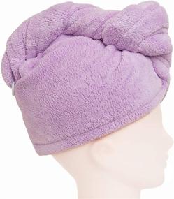 img 2 attached to 👩 AIYHC 2 Pack Microfiber Hair Towel Wrap for Women - Khaki & Purple, 10 X 26 inch