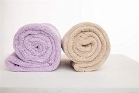 img 1 attached to 👩 AIYHC 2 Pack Microfiber Hair Towel Wrap for Women - Khaki & Purple, 10 X 26 inch