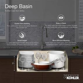 img 1 attached to 🚰 Enhance Your Entertainment Space with KOHLER K-6589-U-96 Northland Undercounter Sink in Biscuit