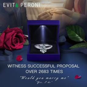 img 3 attached to 💍 EVITA PERONI Sterling Silver Open Ring with Moissanite Simulated Diamond - Ideal Wedding Gift for Women