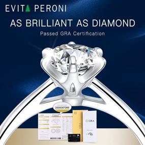 img 1 attached to 💍 EVITA PERONI Sterling Silver Open Ring with Moissanite Simulated Diamond - Ideal Wedding Gift for Women