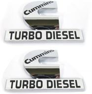 🏎️ set of 2x cummins turbo emblem badges high output 2500 3500 fender – glossy chrome, 4.5x2.9 inches replacement logo