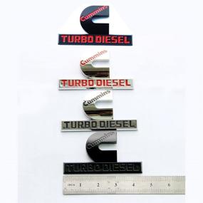 img 1 attached to 🏎️ Set of 2x Cummins Turbo Emblem Badges High Output 2500 3500 Fender – Glossy Chrome, 4.5x2.9 Inches Replacement