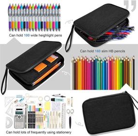 img 3 attached to 📚 Zannaki Large Capacity Storage Pouch for Markers, Pens & Pencils | Simple Stationery Bag for Bullet Journal | Ideal for Middle & High School, Colleges, Offices | Suitable for Women, Girls, Teens & Adults