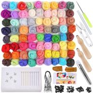 complete needle felting kit - 149 piece set for beginners - includes 72 shades of wool roving, essential felting tools, foam mat and instructions - ideal for adults logo