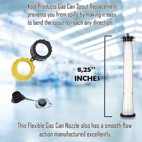 img 1 attached to 🔥 Kool Products Gas Can Spout Replacement with Gasket and Multiple Accessories - Retail 1 Pack incl. Stopper, Cap, and Collar Caps (Yellow and Black)