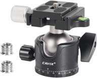 📷 cavix metal ball head with bubble level – low profile, panoramic tripod head for dslr camera, monopods, and camcorders – supports up to 33lbs/15kg logo
