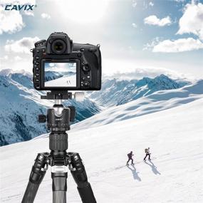 img 1 attached to 📷 Cavix Metal Ball Head with Bubble Level – Low Profile, Panoramic Tripod Head for DSLR Camera, Monopods, and Camcorders – Supports up to 33lbs/15kg